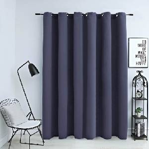 Pure Line Home Плътна завеса в цвят антрацит с метални халки, 290 x 245 см