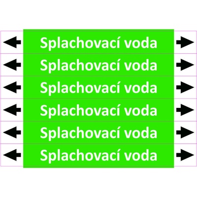 Grafiko | Splachovací voda - dle ISO 20560 - Materiál Samolepící PVC folie, Rozměr aršík 6 ks 52x400 mm