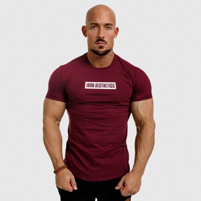 Iron Aesthetics pánske fitness tričko Boxed bordové