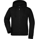 James & Nicholson Dámska mikina na zips s kapucňou JN053 černá