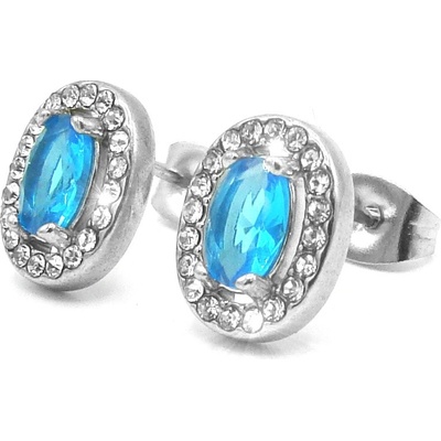 Steel Jewelry náušnice DÁMSKÉ MODRÉ Chirurgická ocel NS240121