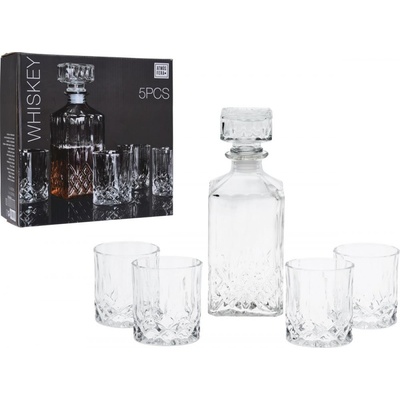 EXCELLENT Whiskey set karafa + sklenice sada 5 ks křišťálové sklo 900 ml