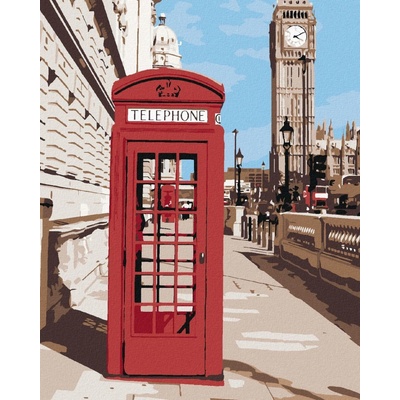 zuty Telefonní budka v Londýně 80 x 100 cm vypnuté plátno na rám 8596530052357