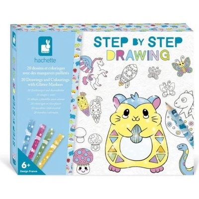Janod Atelier Step by step Креативен комплект Рисуване стъпка по стъпка с флумастери