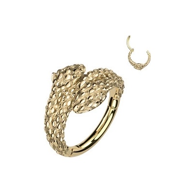 Šperky4U zlacený ocelový kruh helix cartilage piercing had SG112GD-1208