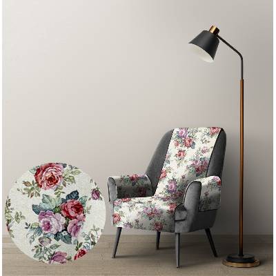 Ervi Gobelínový přehoz na křeslo - Vintage růžová zahrada