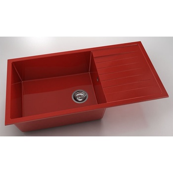 Image 1 of FAT Мивка Vanguard 230, Polymer marble, 14 Рубинено червено, с включен сифон