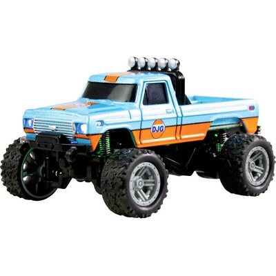 Amewi oranžová komutátorový RC model auta elektrický monster truck zadný 2WD 4x2 RtR 2,4 GHz so svetelným efektom 1:64