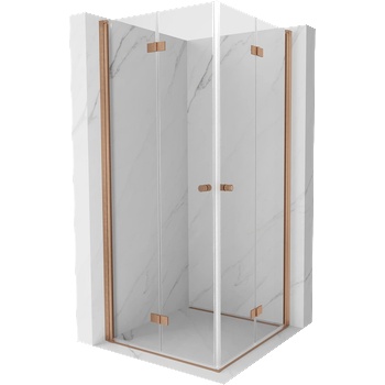 Mexen Mist-F Duo сгъваема душ кабина 110 x 110 см, прозрачна, четкана мед - 8A6-110L-110P-65-00 (8A6-110L-110P-65-00)
