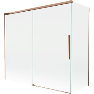 Mexen Rox двукрилен плъзгащ се параван за вана 170 + 70 x 150 cm, прозрачeн, розово злато - 8C9-170-070-60-00 (8C9-170-070-60-00)