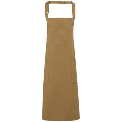 Premier Workwear Bavlnená dlhá chino zástera za krk PR132 Khaki Pantone 7503 72 x 86 cm