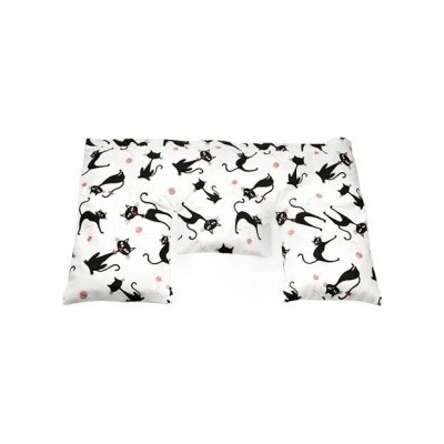 TORF ZIEGLER Krční polštářek s pšeničným zrnem, černo-bílá vesnice, 40 x 25 cm