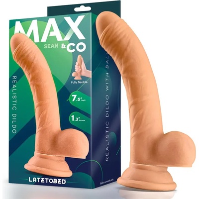 Max & Co Sean Realistic Dildo with Testicles 7.5" Flesh