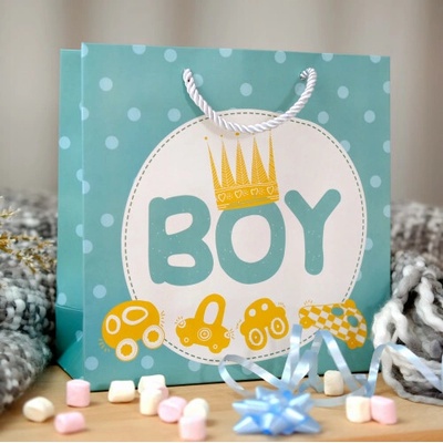 Ahome CZ Dětská dárková taška pro kluka papírová 20 × 20 cm