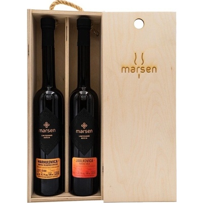 Marsen Marhuľovica a Jablkovica 42,3% 3 x 0,5 l (drevená kazeta)