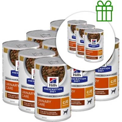 Hill's Hill s Prescription Diet c/d Multicare Stew Грижа за пикочната система за кучета 354 г, 9+3 БЕЗПЛАТНО