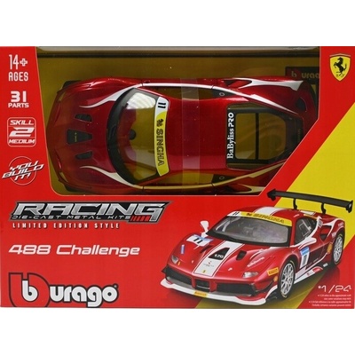 Bburago Ferrari 488 Challenge KIT 18 26586 MODEL AUTA NA POSKLADANIE 1:24