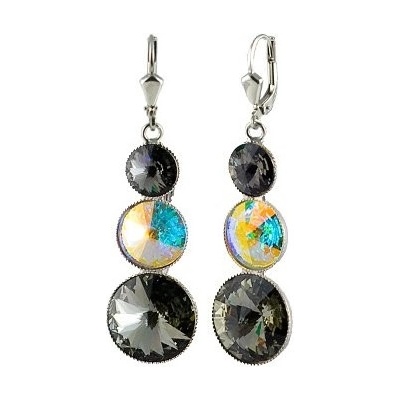 Klimm Rivoli se Swarovski Elements s třemi kameny Antracit 13039