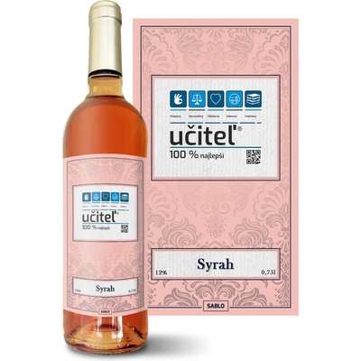 Sablio Učiteľ Syrah ružové suché víno 12 % 0,75 l (čistá fľaša)