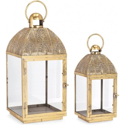 Bizzotto Комплект 2 бр. златни квадратни фенери larjam 1h (0140369)