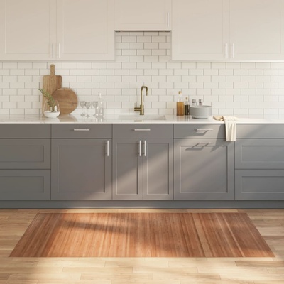 vidaXL Килим, правоъгълен, натурален, 100x200 см, бамбук (376805)