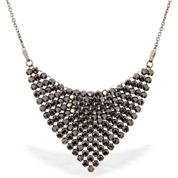 Spark Strieborný náhrdelník Swarovski elements čierny 1322