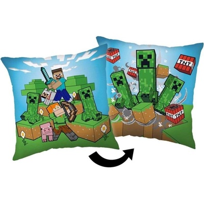 Jerry Fabrics Polštář Minecraft Creeper rush Polyester 40x40
