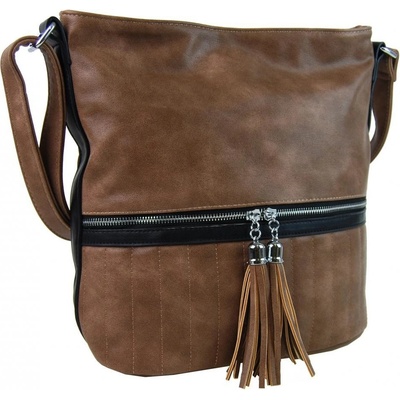 Elegantní dámská crossbody kabelka NH6047 přírodní hnědá