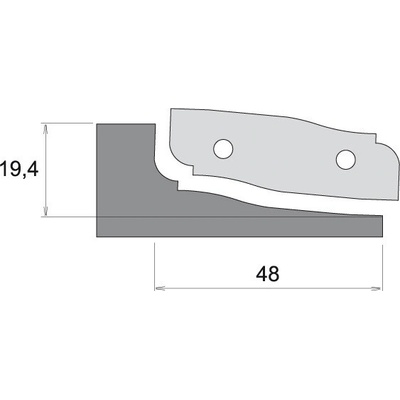 VBD 48,3x16,0x2,0 - pro frézu na výplně F631-16130 profil B