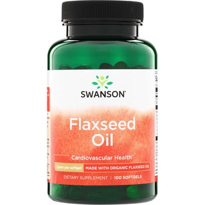 Swanson Flaxseed Oil 1000 mg 100 kapslí