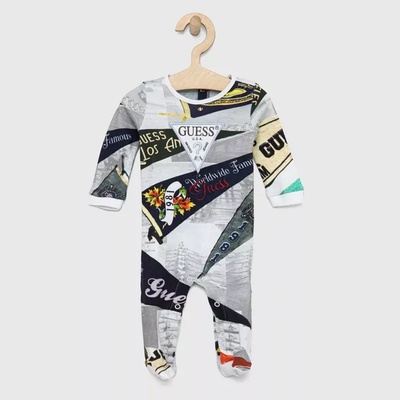 Guess Многоцветно боди с флагове за новородено бебе Guess