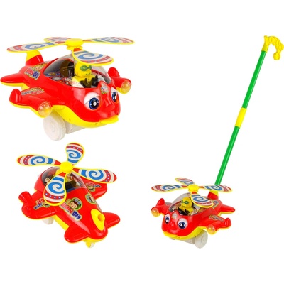 Lean Toys Letadlo Pusher Bell Stick Pilot Red