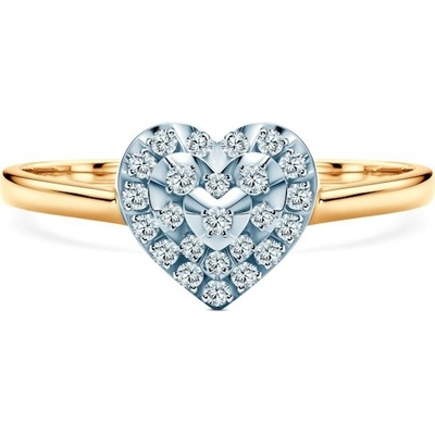 Savicki Prsteň dvojfarebné zlato diamanty B P P0605 00240 585 ZB