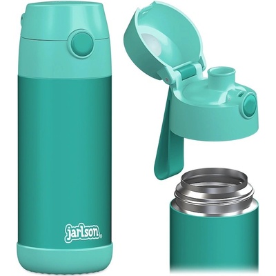 Jarlson Mali Detská nerezová fľaša na pitie Tyrkysová 350 ml