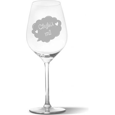 Sablio Sklenička na víno Chybíš mi 490 ml