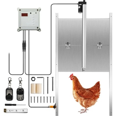 E-CrossStu GmbH Automatická dvířka do kurníku z hliníkové slitiny 30 x 30 cm s řízením času světelným senzorem |VEVO 359