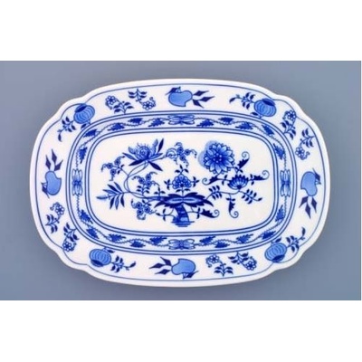 Český porcelán Dubí Mísa plochá hranatá cibulák 28 cm