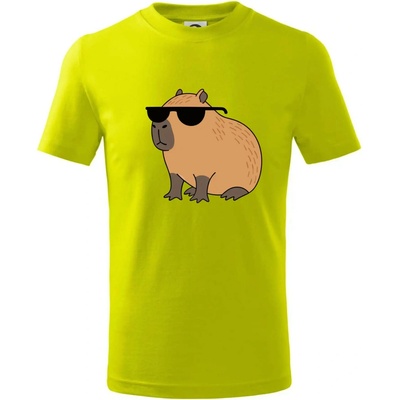 Hustá kapybara tričko detské limetková