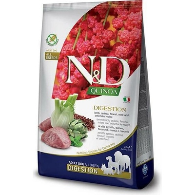 N&D Quinoa Dog Adult Medium & Maxi Grain Free Digestion Lamb Fennel Mint & Artichoke 2,5 kg
