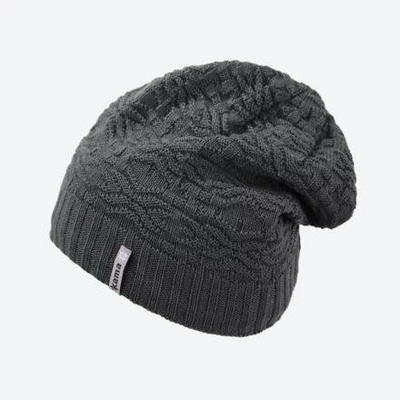 K A M A Dětská pletená čepice Merino Kama B94 tmavě šedá