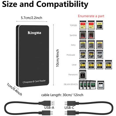 Четец на карти CFexpress Type B USB3.1 Kingma Card Reader (6700017)