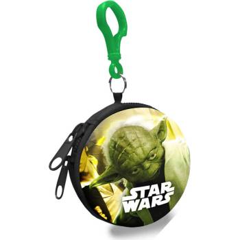 Euroswan Dětská kovová peněženka s karabinou Star Wars Yoda
