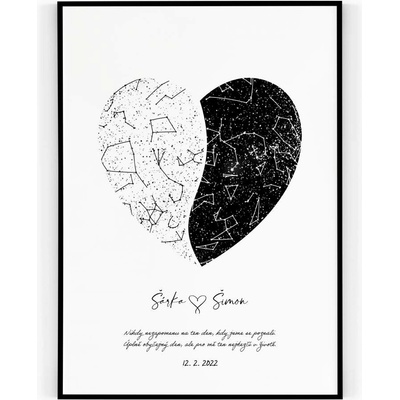 Hvězdná mapa A4 - 21 x 29,7 cm Pololesklý saténový papír