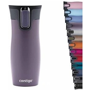 Contigo unisex adult West Loop Autoseal thermal mug, stainless steel insulated mug, coffee mug to go, BPA free, leak-proof travel mug with easy-clean lid, keeps warm for up to 5 hours, 470 ml, dark plum - 210