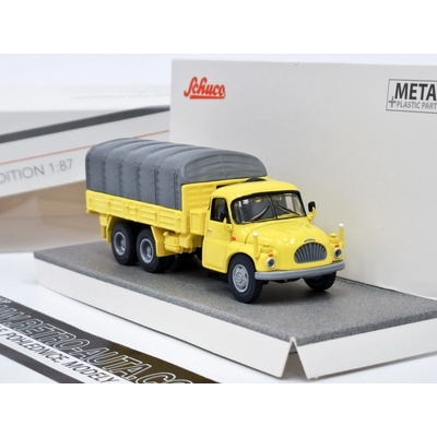 Schuco Tatra T138 Valník s plachtou žlutá/šedá 1:87