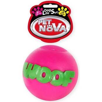 PET NOVA DOG LIFE STYLE Ball WOOF 8 cm růžová