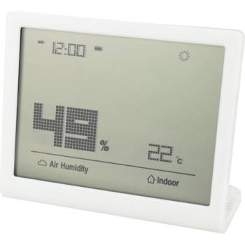 Image 1 of Цифров LCD влагомер с термометър и часовник Dalap THM, бял (908)