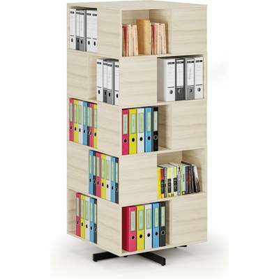 B2B Partner Otočný regál, 800×800×1932 mm 4x 5 oddílů, dub přírodní