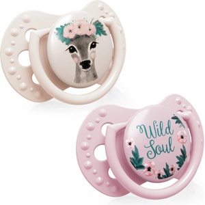 LOVI Силиконови залъгалки Lovi - Wild Soul, 0-2 m, 2 броя, Розови (22/881g)