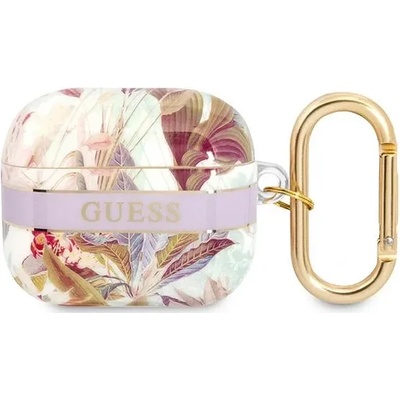 Guess Калъф Guess GUA3HHFLU за AirPods 3, лилав, Flower Strap Collection (GUA3HHFLU)